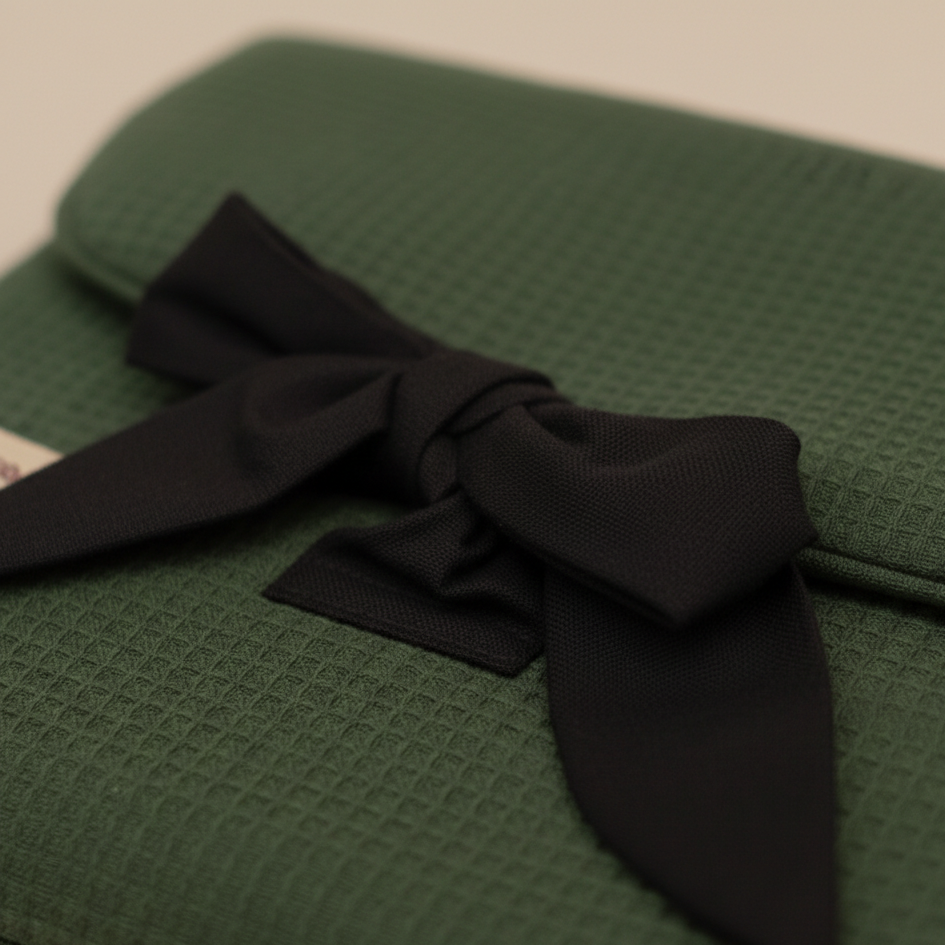 Funda Sobre con Lazo Gofre Verde